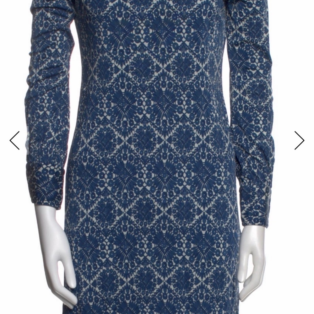 Elegant Blue Patterned Dress